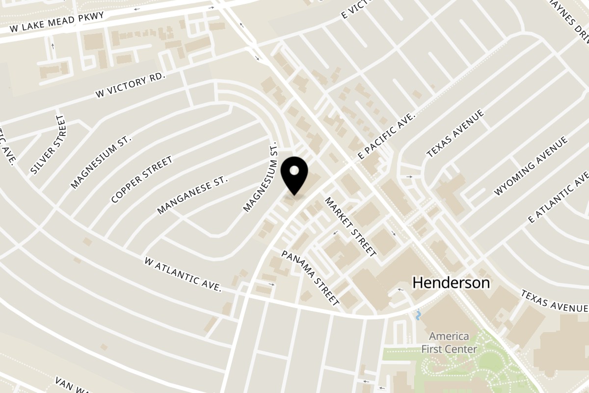 Map showing the location of Pacific Diner on 18 Pacific Ave in Henderson