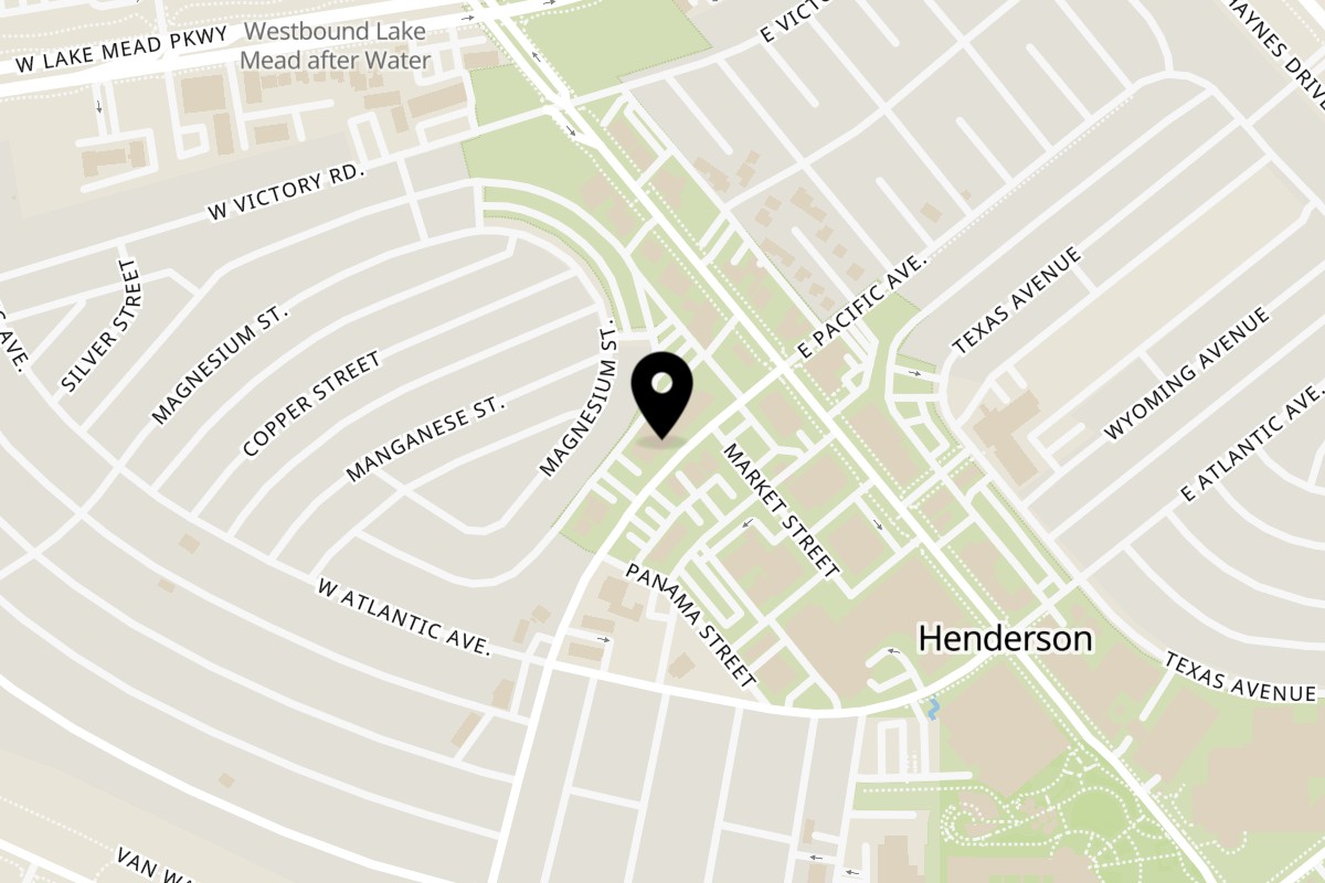 Map showing the location of Pacific Diner on 18 Pacific Ave in Henderson
